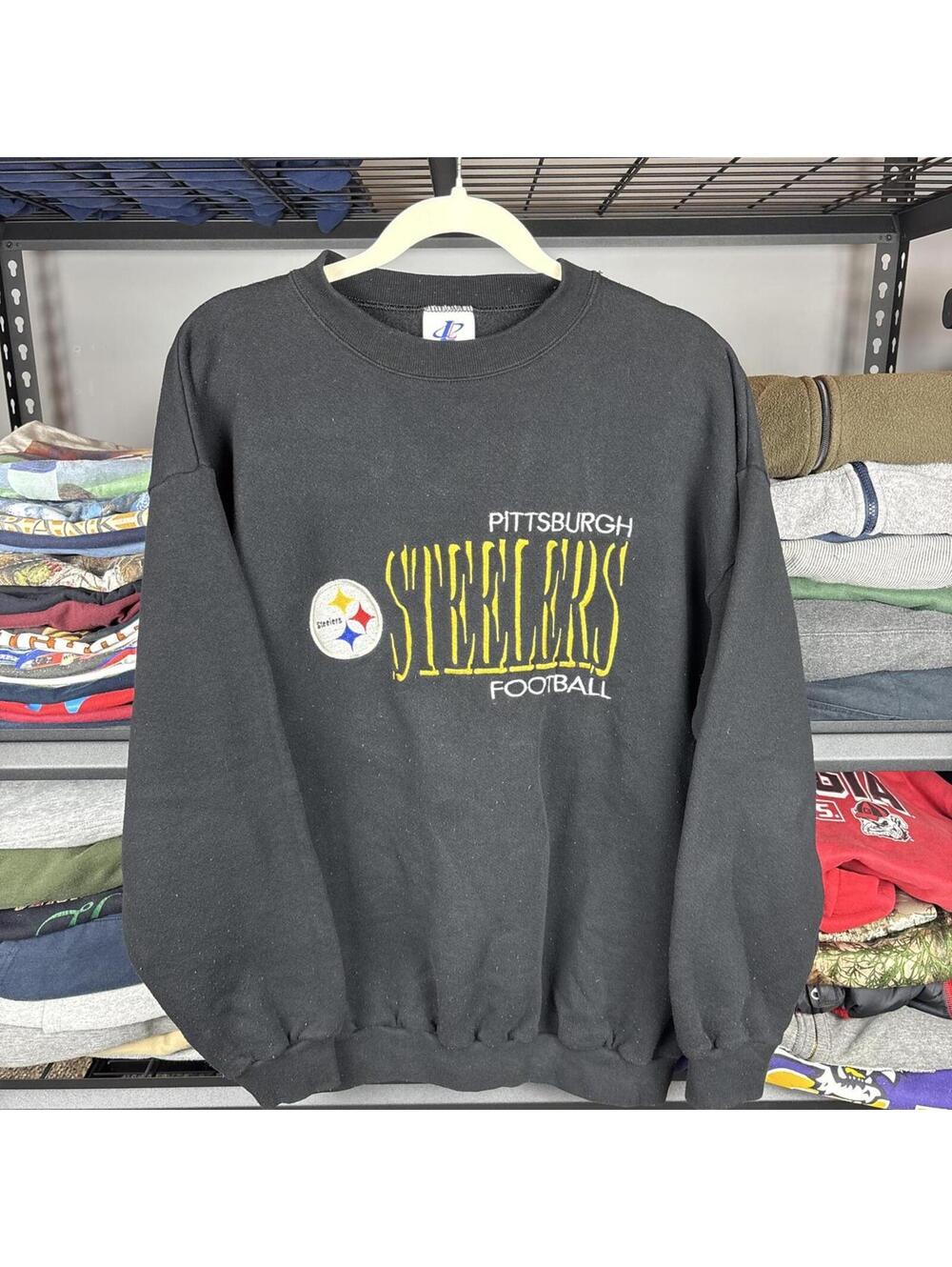 Vintage 90s Pittsburgh Steelers NFL Logo Athletic Embroidered Crewneck L